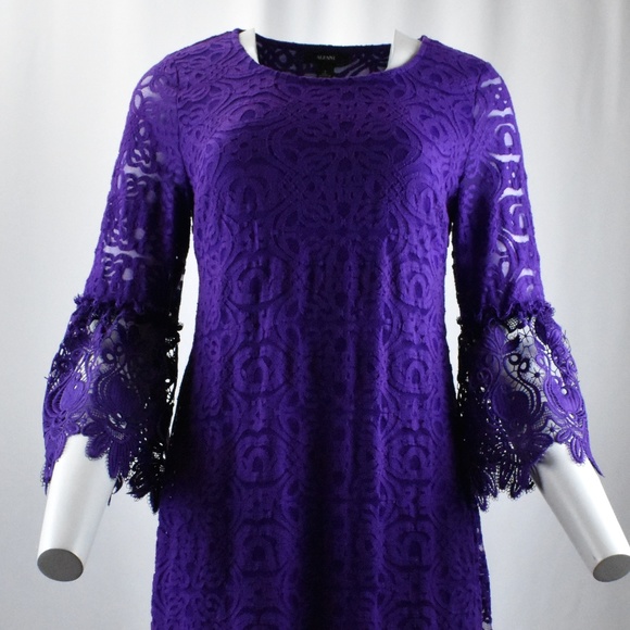 Alfani Trumpet Sleeve Crochet Dress